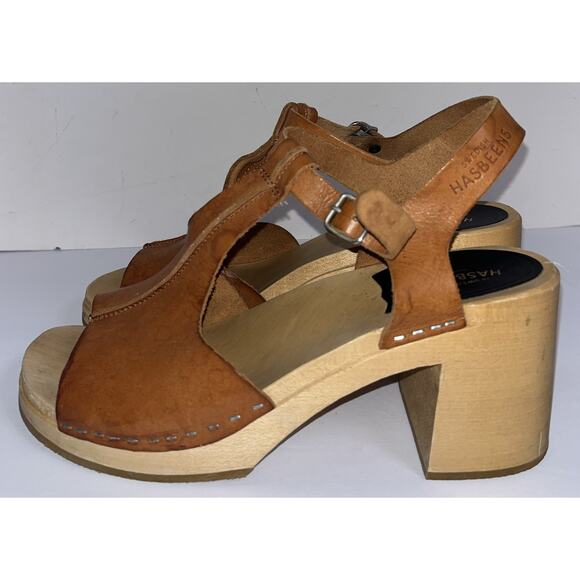 Swedish Hasbeens Brown Tracta Platform Sandals EU 40 US 9-9.5 - Picture 2 of 10